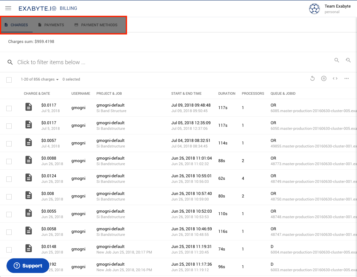 Billing Page Billing Page