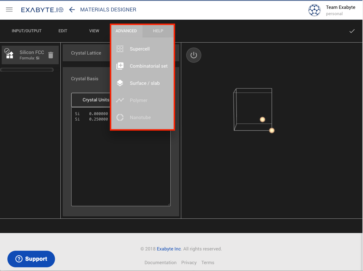 Advanced Menu Advanced Menu