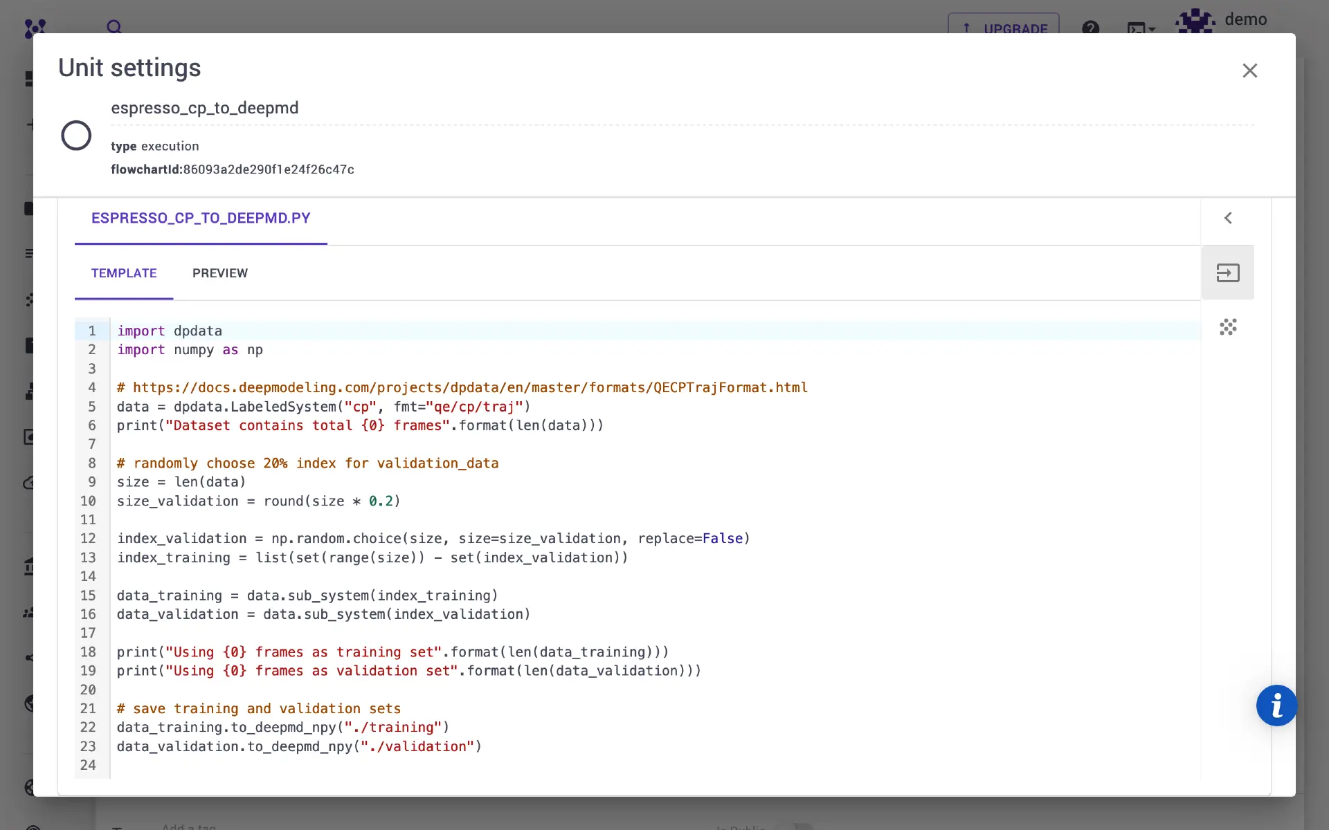 DeePMD edit python script