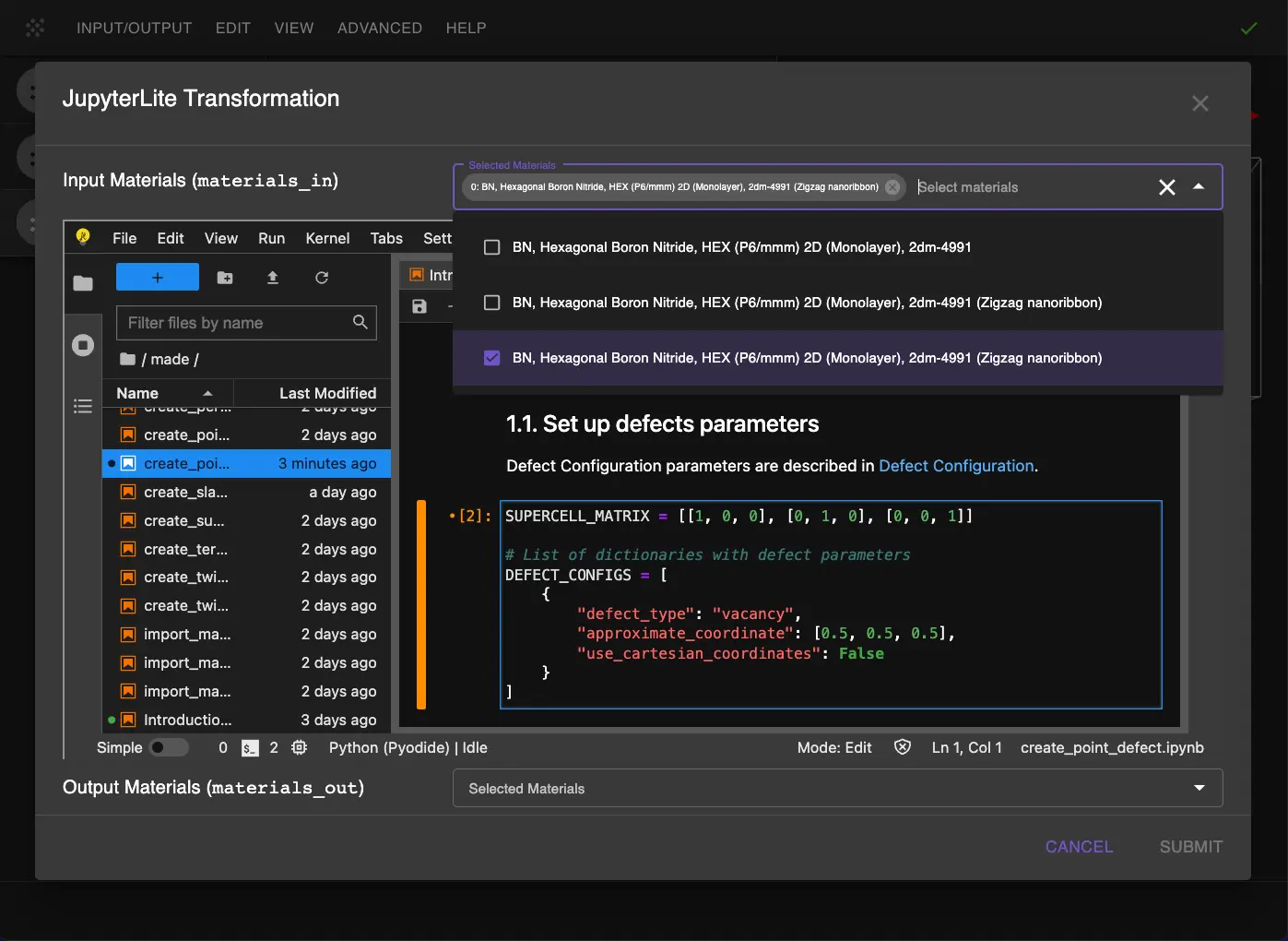 Point Defect Parameters Point Defect Parameters