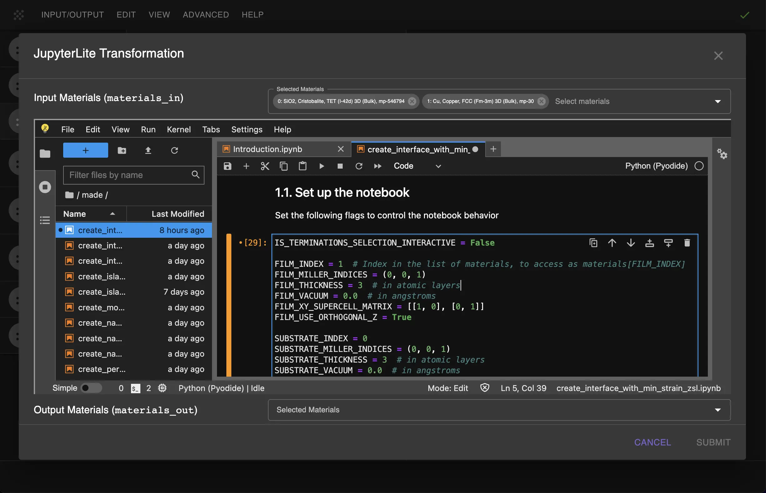 Notebook setup Notebook setup